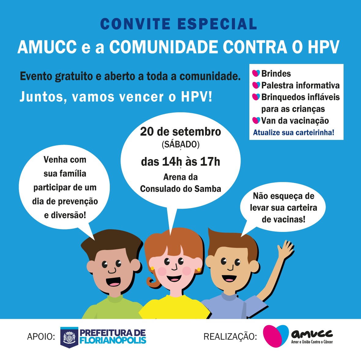 Florianópolis recebe evento comunitário de prevenção ao HPV com van da vacinação