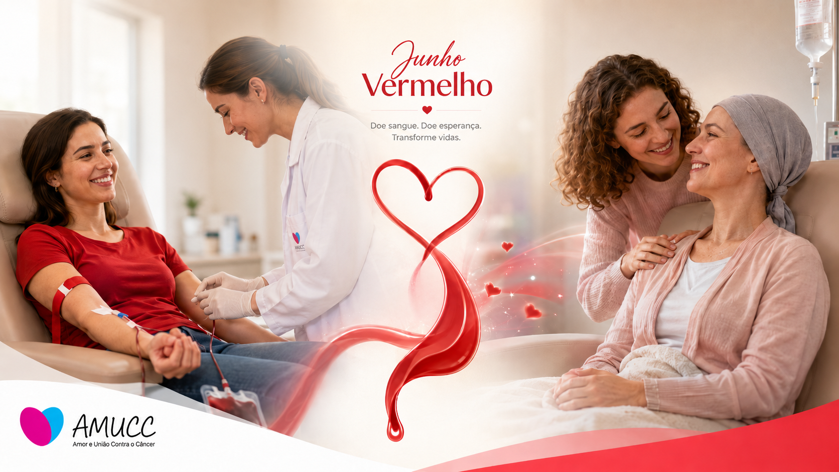 Junho Vermelho: AMUCC conscientiza sobre a importância da doação de sangue para pacientes oncológicos