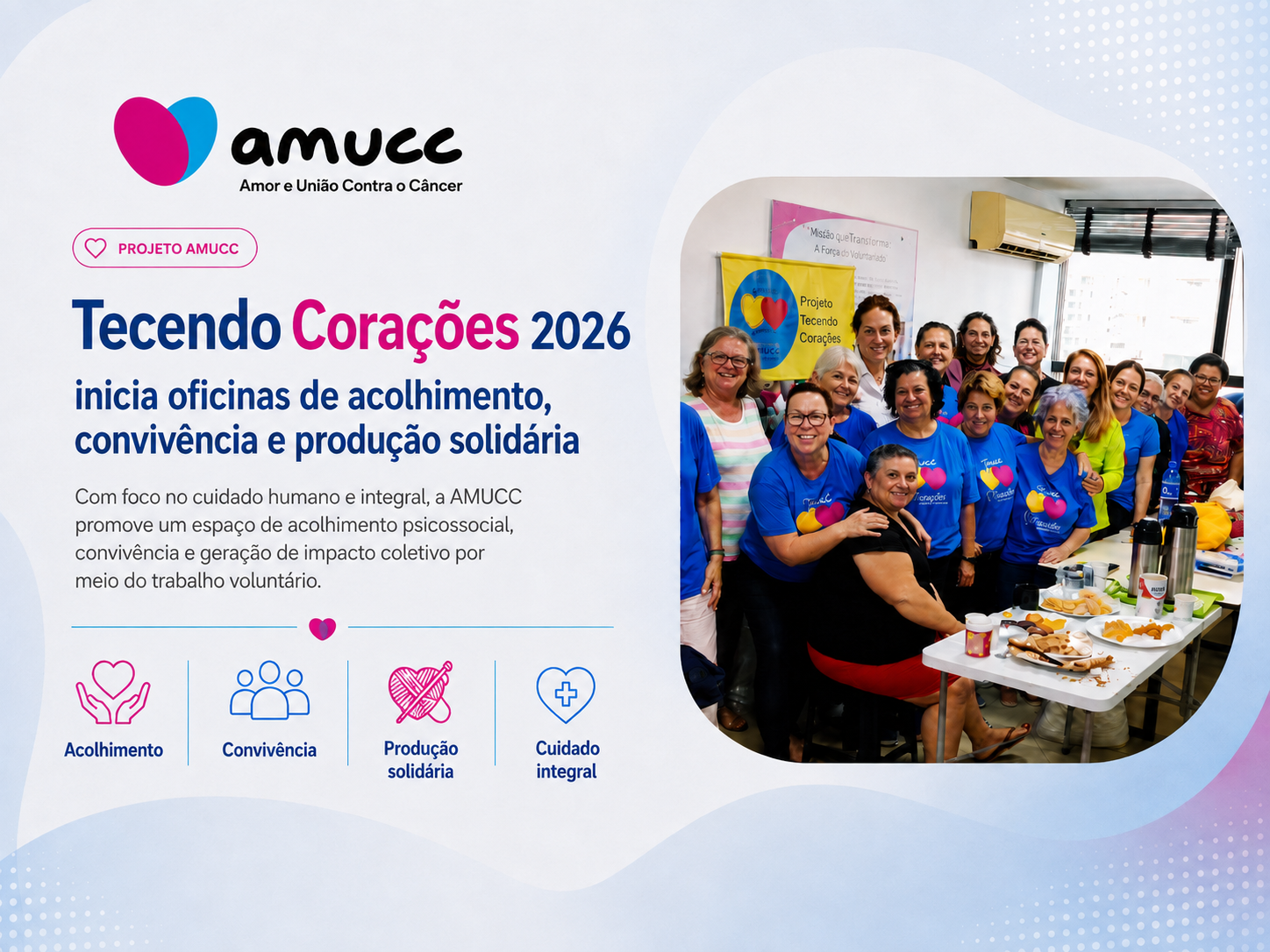 Tecendo Corações 2026 inicia oficinas de acolhimento, convivência e produção solidária