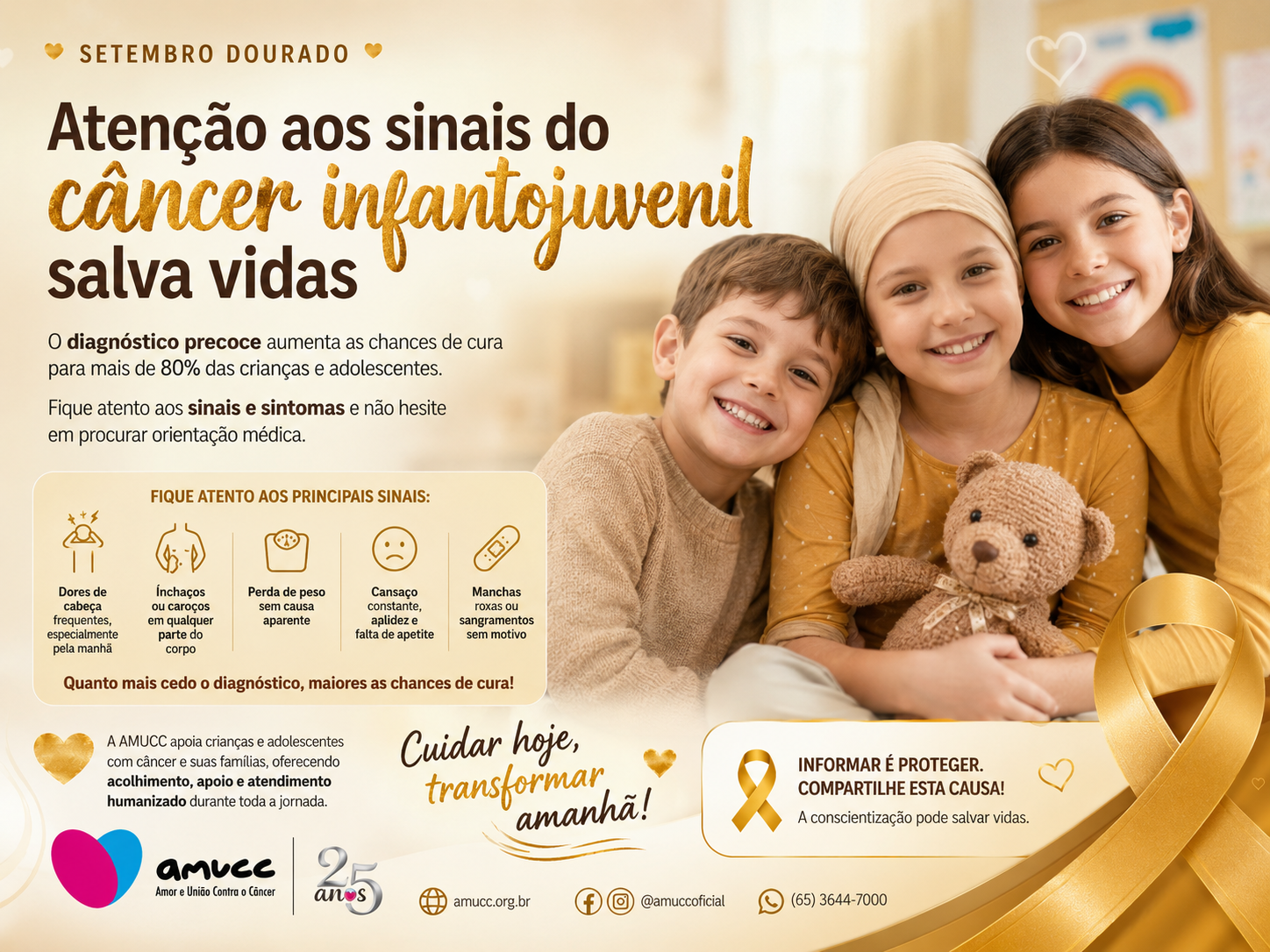 Setembro Dourado: Atenção aos sinais do câncer infantojuvenil salva vidas