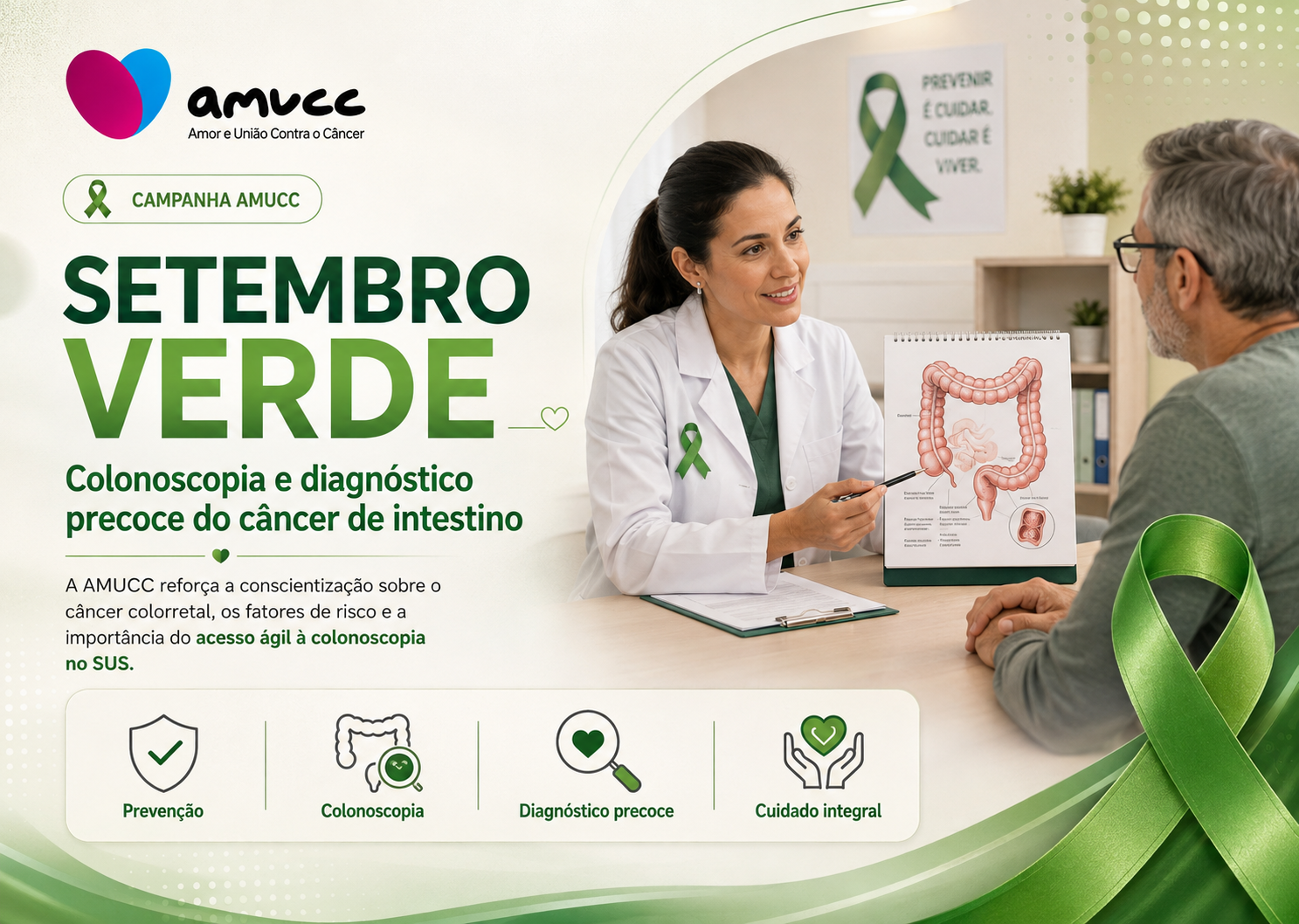 Setembro Verde: AMUCC alerta para a importância da colonoscopia e do diagnóstico precoce do câncer de intestino